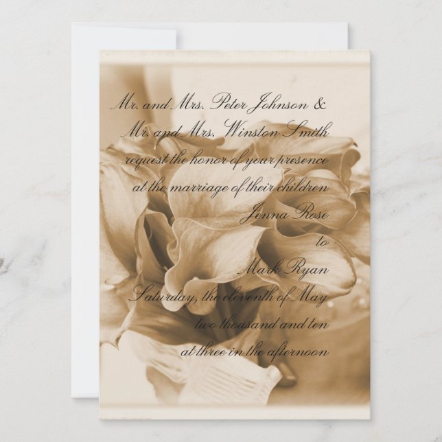 Invitation Calla Lilly (Devant)