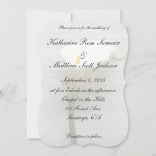 Invitation Calla lily sur l'ancienne écriture