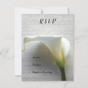 Invitation Calla lily sur l'ancienne écriture rsvp