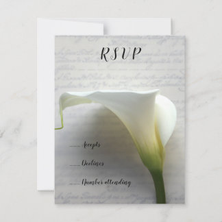 Invitation Calla lily sur l'ancienne écriture rsvp