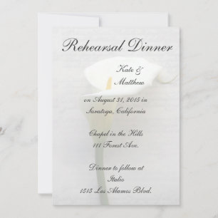 Invitation Calla lily sur un vieux dîner de répétition d'écri