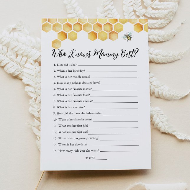 Invitation CALLA Qui Connaît Maman Meilleur Baby shower Jeu (Créateur téléchargé)