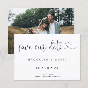 Invitation Calligraphie Avec Mariage Coeur Enregistrer La Car