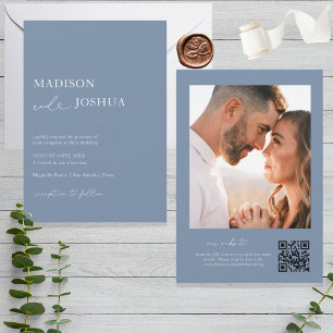 Invitation Calligraphie cardiaque moderne Photo QR Code Invit