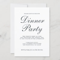 Calligraphie Chic Simple Dîner Blanc