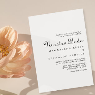 Invitation Calligraphie Classic Minimaliste Nuestra Boda