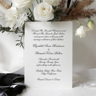 Invitation Calligraphie classique noire élégante | Mariage of