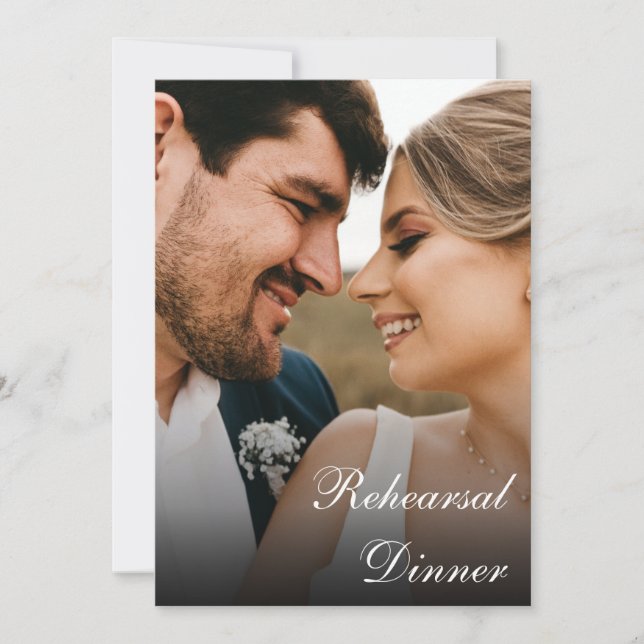 Invitation Calligraphie Classique Script Photo Répétition Dîn (Devant)