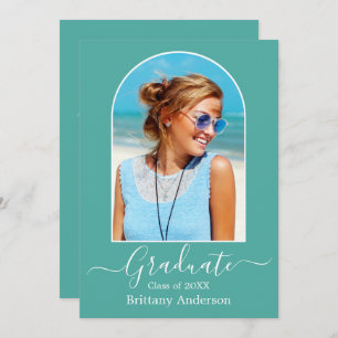 Invitation Calligraphie d'arc moderne Parti de graduation Tur