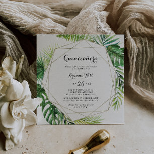 Invitation Calligraphie de destination géométrique Quinceañer