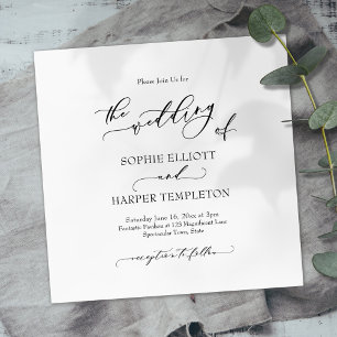 Invitation Calligraphie De Luxe Simple Le Mariage De