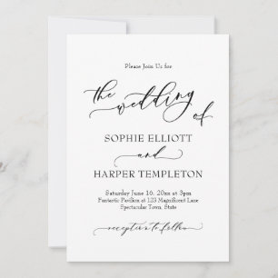 Invitation Calligraphie De Luxe Simple Le Mariage De