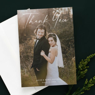 Invitation Calligraphie de remerciement de mariage photo de s