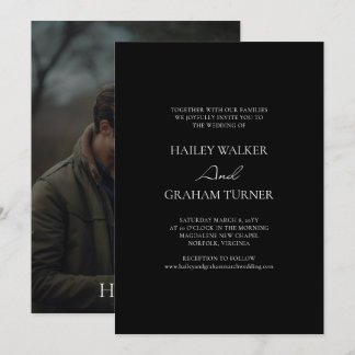 Invitation Calligraphie de script classique Mariage photo noi