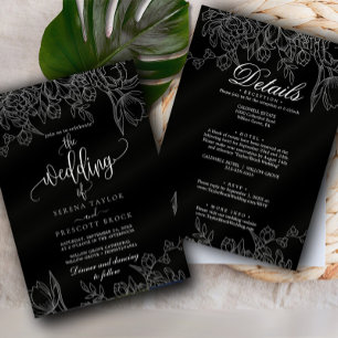 Invitation Calligraphie Delicate Minimale en un seul Mariage