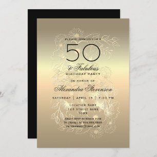 Invitation Calligraphie d'or 50e anniversaire