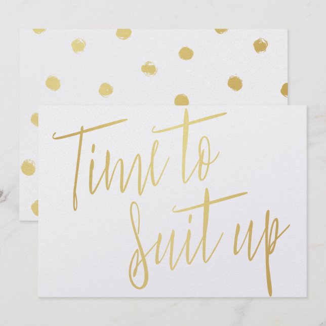 Invitation Calligraphie d'or "Il est temps de s'adapter" (Devant / Derrière)