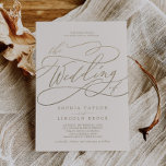 Invitation Calligraphie d'or romantique | Ivory Le Mariage De<br><div class="desc">Ce faire-part de mariage romantique en ivoire de calligraphie dorée est parfait pour un simple mariage. Le design classique moderne comprend des tourbillons fantaisistes et des fleurs fantaisistes avec une magnifique typographie de feuille d'or en faux champagne. Remarque : Ce design ne comporte pas de véritable feuille d'or. C'est un...</div>