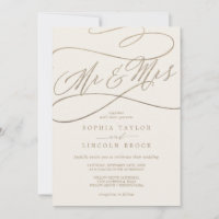 Calligraphie d'or romantique | Ivory M. & Mme Mari