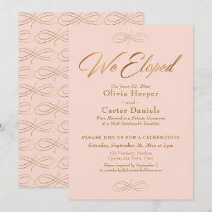 Invitation Calligraphie dorée élégante Nous nous sommes marié