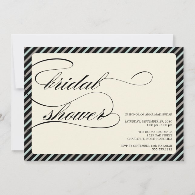 Invitation {calligraphie} douche nuptiale (Devant)