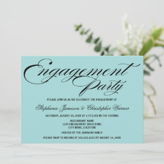 Invitation Calligraphie Elegance Aqua