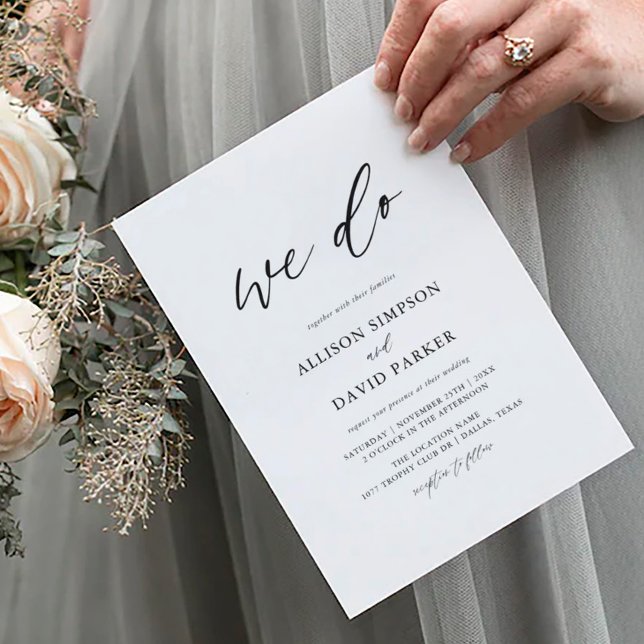 Invitation Calligraphie Élégant Nous faisons Mariage (Créateur téléchargé)