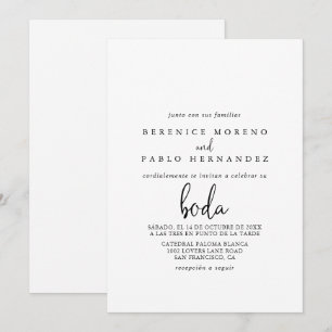 Invitation Calligraphie Élégant Script Mariage espagnol
