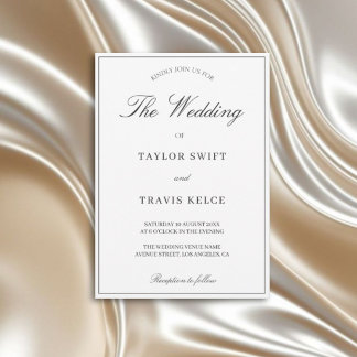 Invitation Calligraphie élégante Mariage noir et blanc 