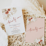Invitation Calligraphie en terre cuite moderne 21e anniversai<br><div class="desc">Calligraphie en terre cuite moderne Invitation 21e anniversaire Invitation moderne 21e anniversaire avec une image de cap en calligraphie moderne blanche et arrangement floral orangé boho brûlé avec feuilles de palmiers et vergers. Idéal pour quelqu'un à la recherche d'une invitation de 21ème anniversaire inspirée par la bohème.</div>