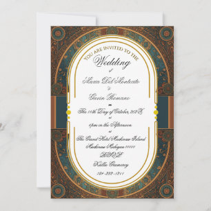 Invitation Calligraphie Florale Art Nouveau