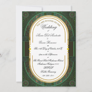 Invitation Calligraphie Florale Art Nouveau