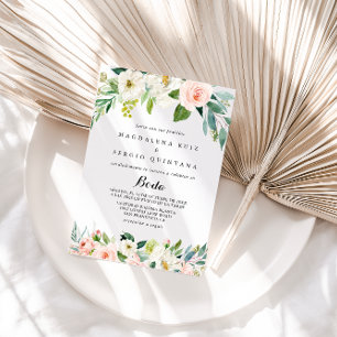 Invitation Calligraphie florale simple Mariage espagnol