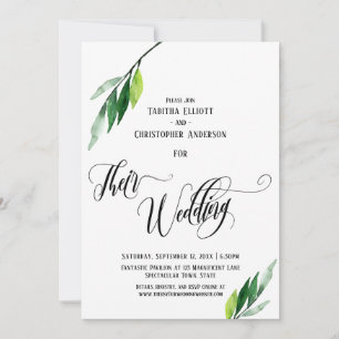 Invitation Calligraphie florissante pour leur mariage avec de