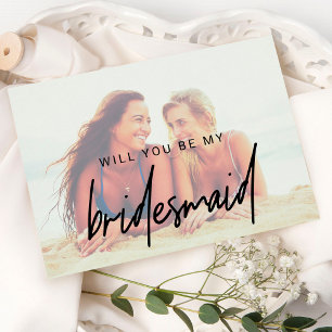 Invitation Calligraphie lunaire   Faded Photo Bridesmaid
