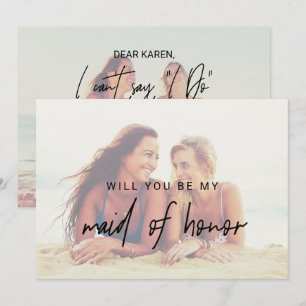 Invitation Calligraphie lunaire   Faded Photo Maid Of Honor