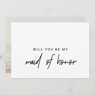 Invitation Calligraphie lunaire   Photo Retour Maid Of Honor