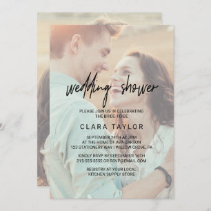 Invitation Calligraphie lunaire Wedding shower photo défraî