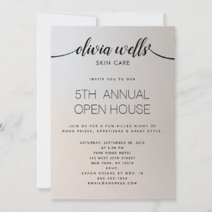 Invitation Calligraphie manuscrite simple argentée scintillan