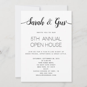 Invitation Calligraphie manuscrite simple noir et blanc