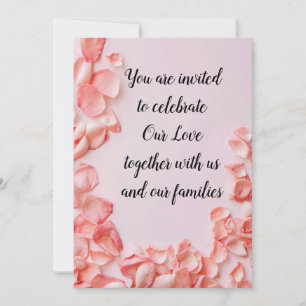 Invitation Calligraphie mariage Délicat Blush Rose Pétales