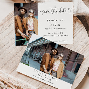 Invitation Calligraphie Minimaliste Coeur Enregistrer La Cart