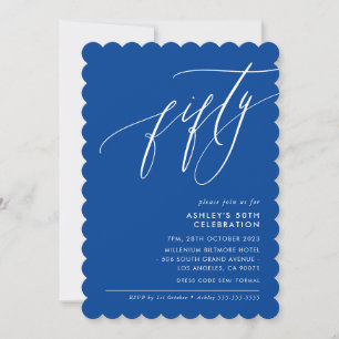 Invitation Calligraphie MINIMALISTE élégante 50ème partie ble