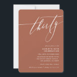 Invitation Calligraphie MINIMALISTE élégante brun 30ème parti<br><div class="desc">par kat massard / WWW.SIMPLYSWEETPAPERIE.COM Aimez le design,  mais aimeriez voir quelques changements - un autre jeu de couleurs,  un produit,  ajouter une photo ou adapté pour une autre occasion - pas de souci contactez-moi,  kat@simplysweetPAPERIE.com Je suis heureux de vous aider!</div>