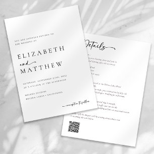 Invitation Calligraphie minimaliste en un seul Mariage