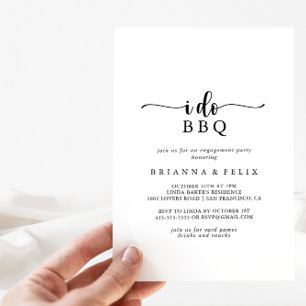 Invitation Calligraphie minimaliste Je fais BBQ Mission