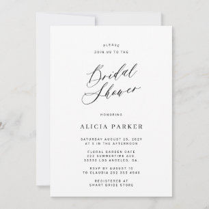 Invitation Calligraphie minimaliste moderne douche nuptiale
