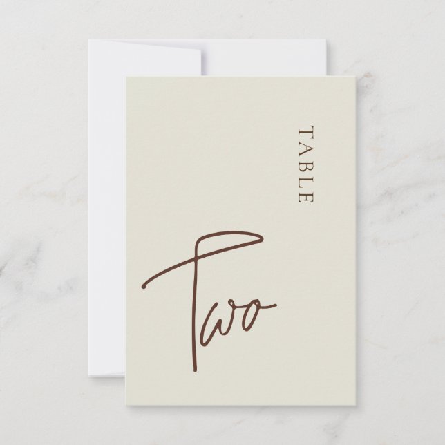 Invitation Calligraphie minimaliste Tableau deux Numéro de ta (Devant)