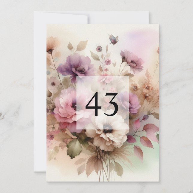 Invitation Calligraphie minimaliste texto anniversaire (Devant)