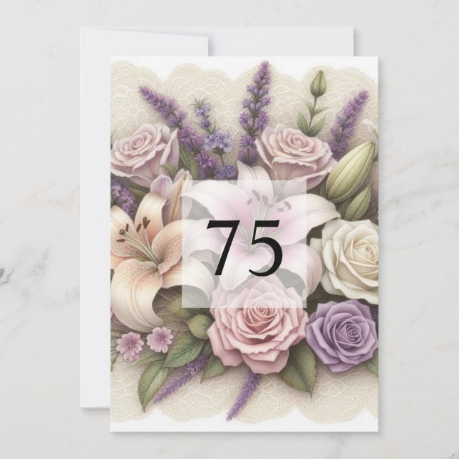 Invitation Calligraphie minimaliste texto anniversaire (Devant)
